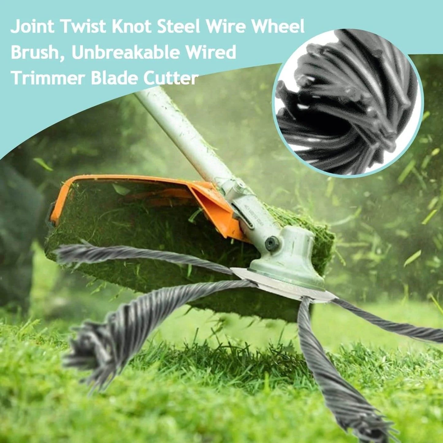 SteelPro Universal Weed Trimmer Head – Heavy-Duty Wire Brush for Grass, Moss & Rust