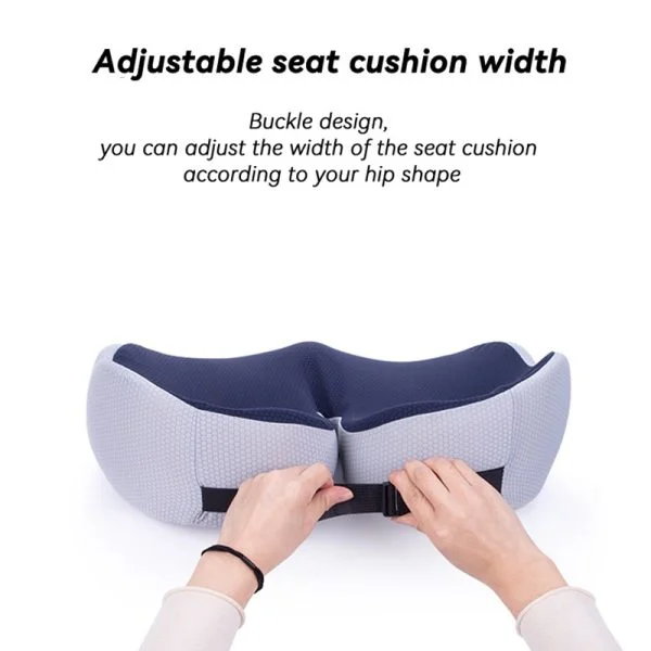 Orthopedic Seat Cushion Memory Foam Sit Bone Relief with Adjustable Design
