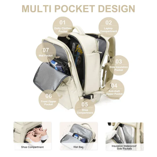 Women’s Travel Backpack Lightweight Carry on Bag