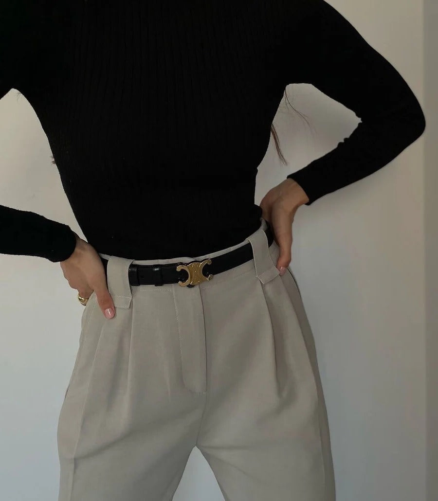 Belt with Gold Buckle