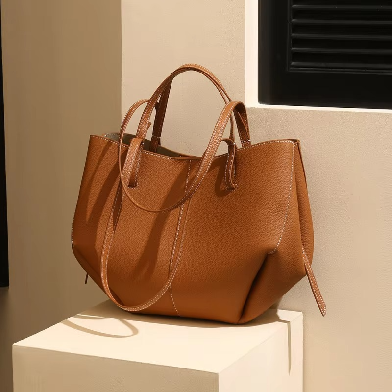 Premium Cow Leather Large Capacity Shoulder Tote Bag for Women