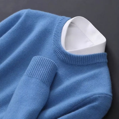 Men's Oversized Cashmere Knit Sweater O Neck Pullover M to 3XL