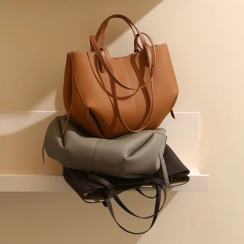 Premium Cow Leather Large Capacity Shoulder Tote Bag for Women