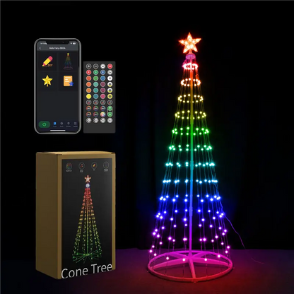 Animated Multicolor LED Christmas Tree Light Show for Outdoors