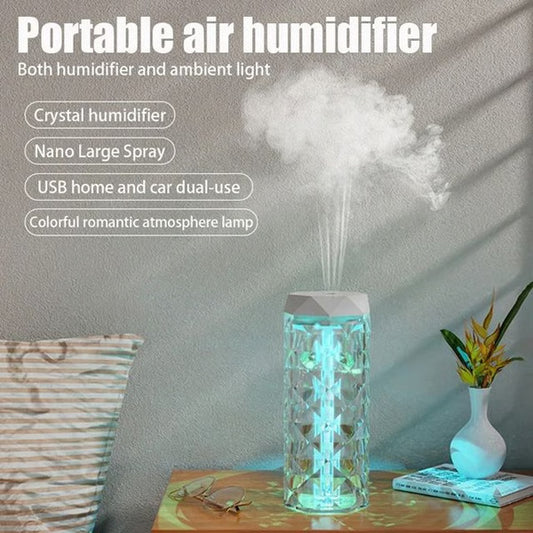 Crystal RGB Aroma Diffuser – Portable Mist Humidifier with Essential Oil & LED Mood Light
