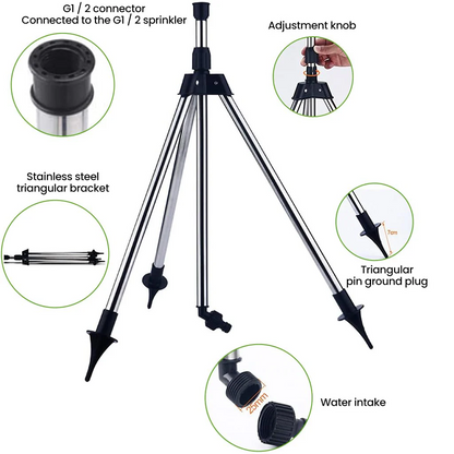High Pressure Tripod Sprinkler Adjustable Rotating Lawn Sprayer