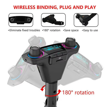Bluetooth 5.0 Car FM Transmitter with USB Charger