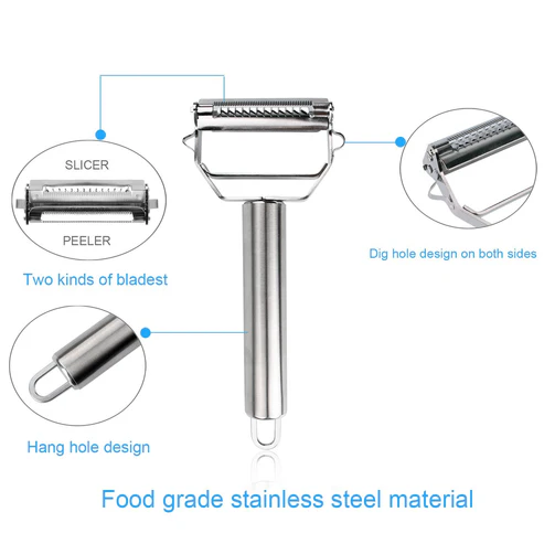 Stainless Steel Vegetable Peeler & Julienne Cutter Multi-Function Kitchen Tool