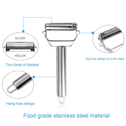 Stainless Steel Vegetable Peeler & Julienne Cutter Multi-Function Kitchen Tool
