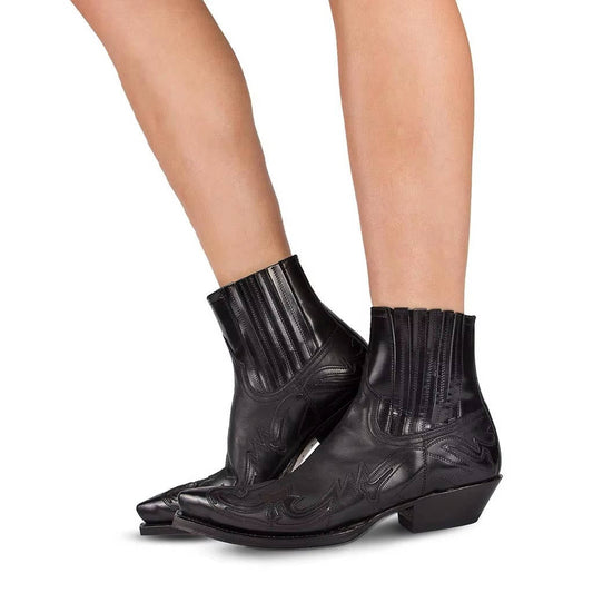 Western Ankle Boots Leather For Women