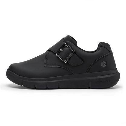 FitVille Mens Wide Leather Walking Shoes Comfortable Diabetic Shoes for Swollen Feet