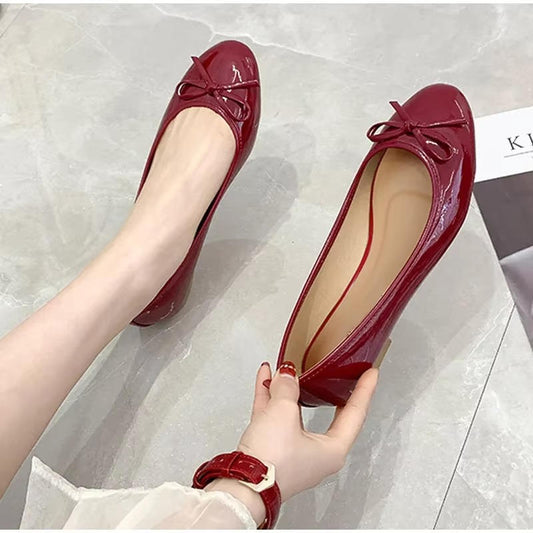 Leather Ballet Flats With Arch Support
