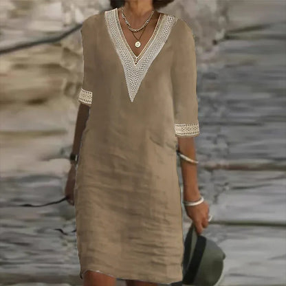 Women’s summer dress with short sleeves