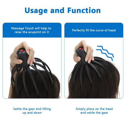 Electric Octopus Head Massager - Relaxing Scalp & Stress Relief Device