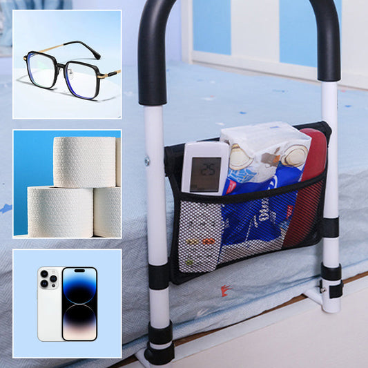 Adjustable Bed Assist Rail with Dual Handles for Enhanced Stability